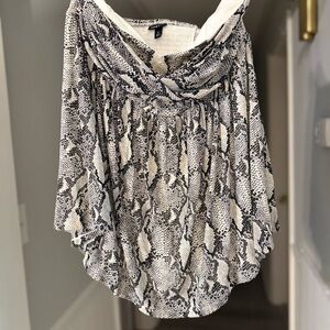 Torrid Black and White Animal Print Tube Top